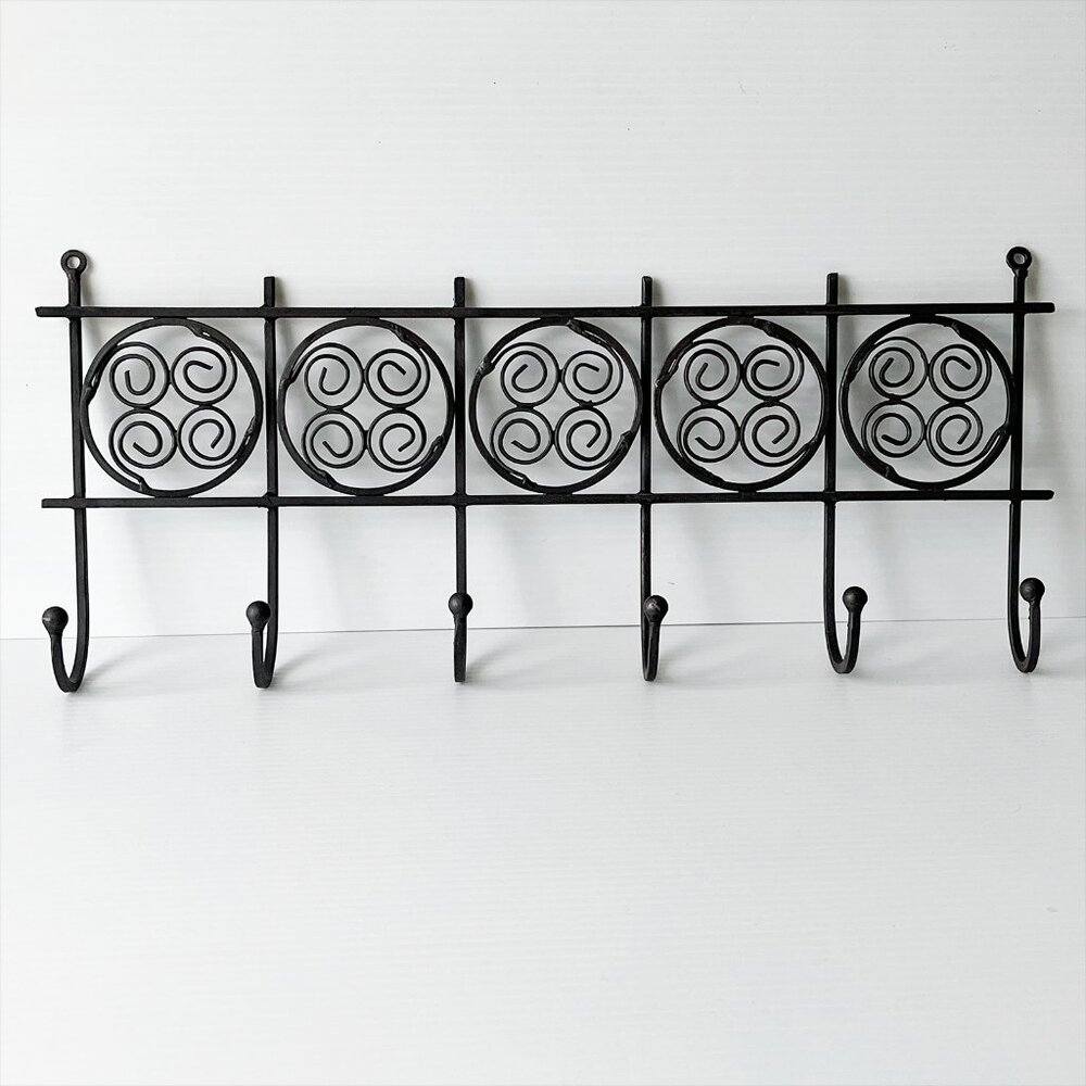 Rogersville Metal 6 Hook Wall Mounted Coat/Hat Rack Rustic Farmhouse EUC